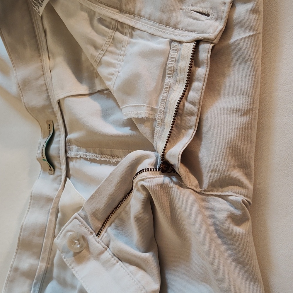 Lee Khaki Crop Pants Size 16 P Straight Leg Flat Front Casual Office Classic - Picture 4 of 13